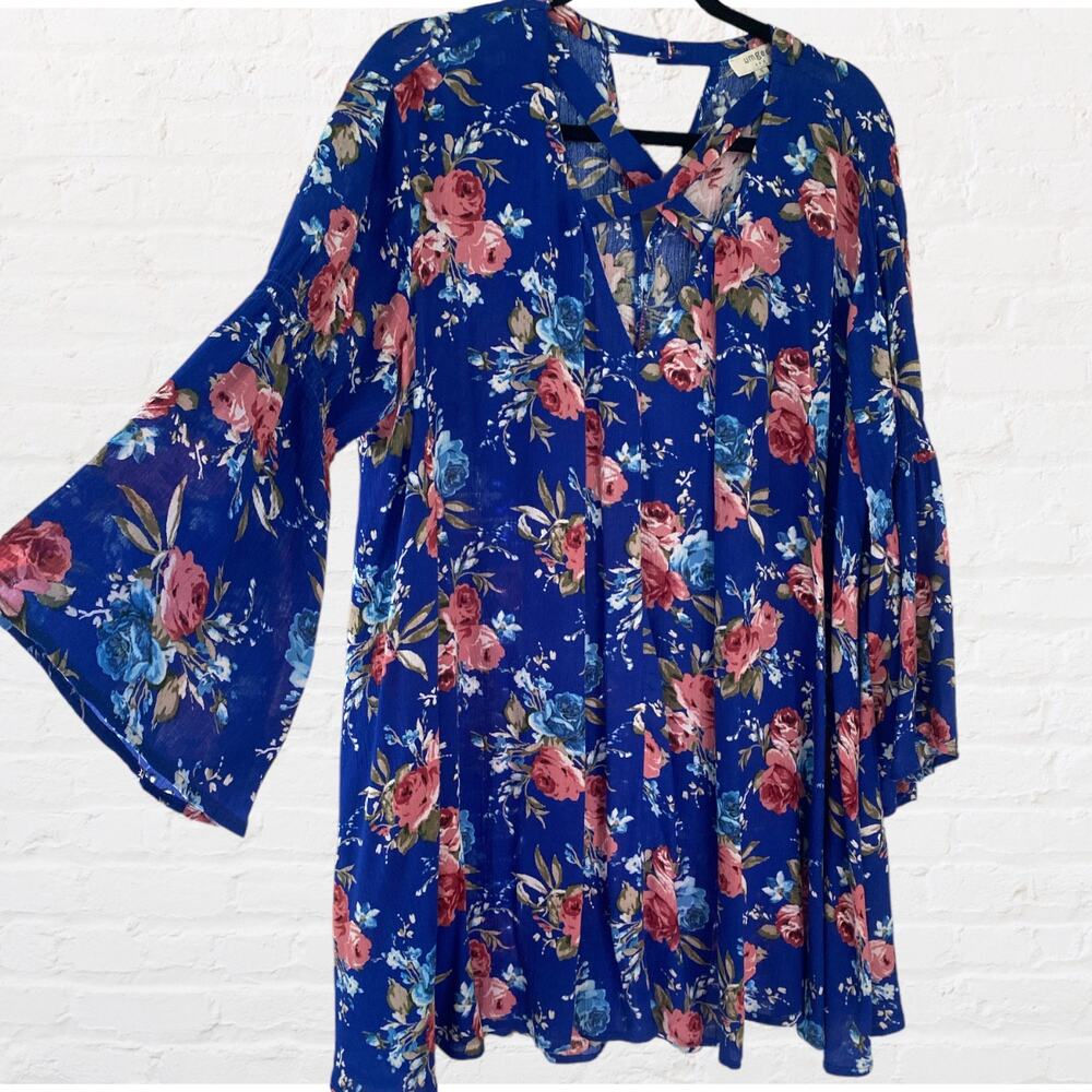 Umgee USA boho floral print flare sleeve dress